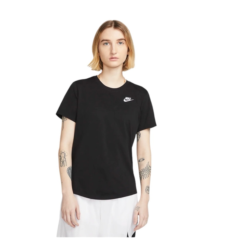 The Nike Tee Athletic Cut Short Sleeve T-Shirt Black and White Size Small